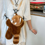 4xPanda Plush Backpack Casual Daypack Shoulder Purse for Party Shopping Street S