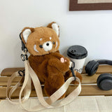 4xPanda Plush Backpack Casual Daypack Shoulder Purse for Party Shopping Street S