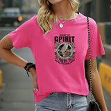 Maxbell Maxbell Womens T Shirt Summer Trendy Sportswear Crew Neck Tee for Holiday Work Beach L Rose Pink