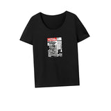 Maxbell Maxbell T Shirt for Women Summer Casual Crew Neck Shirt for Vacation Daily Wear Work XL Black
