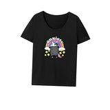 Maxbell Maxbell Womens T Shirt Summer Simple Classic Crew Neck Shirt for Travel Trip Holiday XXL Black