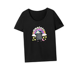 Maxbell Maxbell Womens T Shirt Summer Simple Classic Crew Neck Shirt for Travel Trip Holiday XXL Black