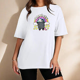 Maxbell Maxbell Womens T Shirt Summer Comfortable Souvenir Basic Tee for Camping Work Office L White