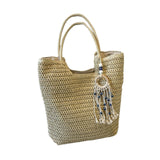 Maxbell Maxbell Women Straw Shoulder Bag Chic Travel Purse Beach Bag for Party Spring Travel Beige