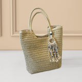 Maxbell Maxbell Women Straw Shoulder Bag Chic Travel Purse Beach Bag for Party Spring Travel Beige