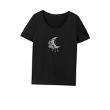 Maxbell Maxbell Womens T Shirt Summer Trendy Soft Summer Tops for Street Backpacking Camping XXL Black