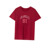 Maxbell Maxbell Womens T Shirt Summer Souvenir Crew Neck Shirt for Shopping Beach Daily Wear XXL Red
