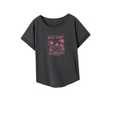 Maxbell Maxbell Women's T Shirt Summer Ladies Casual Crewneck Shirt for Street Camping Beach XXL