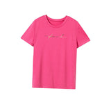 Maxbell Maxbell Womens T Shirt Summer Costume Soft Short Sleeve Top for Shopping XXL Rose Pink