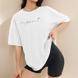 Maxbell Maxbell T Shirt for Women Summer Fashion Sportswear Crewneck Tee for Beach M White