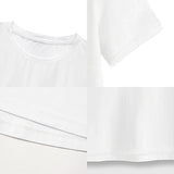 Maxbell Maxbell T Shirt for Women Summer Round Neck Basic Tee for Camping Vacation Traveling XXL White