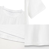Maxbell Maxbell Women's T Shirt Summer Soft Costume Basic Tee for Commuting Vacation Camping XXL White