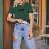 Maxbell Maxbell T Shirt for Women Summer Stylish Short Sleeve Top for Walking Work Traveling M Green