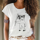 Maxbell Maxbell Womens T Shirt Summer Simple Crew Neck Shirt for Daily Wear Street Commuting XXL