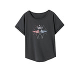 Maxbell Maxbell Womens T Shirt Summer Female Soft Crew Neck Shirt for Street Shopping Sports XXL