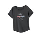 Maxbell Maxbell Womens T Shirt Summer Female Soft Crew Neck Shirt for Street Shopping Sports XXL