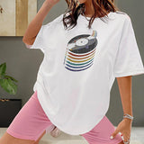 Maxbell Maxbell Women's T Shirt Summer Streetwear Crewneck Shirt for Daily Wear Trip Walking M White