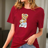 Maxbell Maxbell Womens T Shirt Summer Trendy Simple Crew Neck Tee for Hiking Sports Vacation M Red