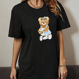 Maxbell Maxbell Women's T Shirt Summer Female Soft Short Sleeve Top for Office Travel Hiking XXL Black