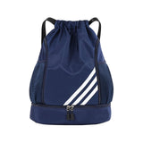 Maxbell 2xDrawstring Backpack Bag Portable Basketball Bag for Soccer Outdoor Men Women Dark Blue