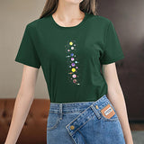 Maxbell Maxbell Womens T Shirt Summer Souvenir Ladies Crew Neck Tee for Walking Work Camping M Green
