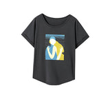 Maxbell Maxbell Womens T Shirt Summer Female Simple Crew Neck Shirt for Shopping Travel Work M