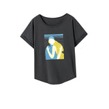 Maxbell Maxbell Womens T Shirt Summer Female Simple Crew Neck Shirt for Shopping Travel Work M