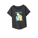 Maxbell Maxbell Womens T Shirt Summer Female Simple Crew Neck Shirt for Shopping Travel Work M