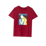 Maxbell Maxbell Women's T Shirt Summer Stylish Soft Crewneck Tee for Office Work Backpacking L Red