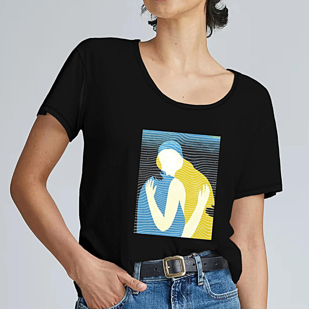 Maxbell T Shirt for Women Summer Soft Regular Fit Basic Tee for Camping Holiday Trip XL Black