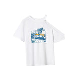 Maxbell Maxbell Women's T Shirt Summer Round Neck Trendy Basic Tee for Street Sports Walking L