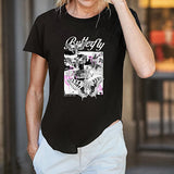 Maxbell T Shirt for Women Summer Female Stylish Crewneck Tee for Walking Travel Work L