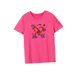 Maxbell Maxbell Womens T Shirt Summer Round Neck Short Sleeve Top for Walking Shopping Beach M Rose Pink
