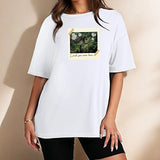 Maxbell Maxbell T Shirt for Women Summer Streetwear Short Sleeve Top for Travel Camping Work M White