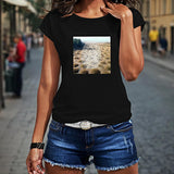 Maxbell Maxbell Womens T Shirt Summer Crew Neck Shirt for Daily Wear Travel Trip M Black