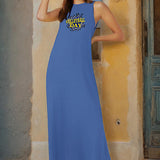 Maxbell Maxbell Women's Long Summer Dress Summer Crewneck Dress for Office Holiday Traveling M