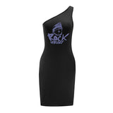Maxbell Maxbell Women's Cold Shoulder Dress Summer Mini Dress for Commuting Walking Shopping L