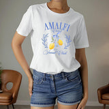 Maxbell Maxbell Womens T Shirt Summer Outfits Tee for Vacation Work Daily Wear L White