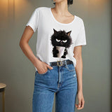 Maxbell Maxbell Women's T Shirt Summer Casual Short Sleeve Top for Camping Traveling Walking M White