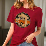 Maxbell Maxbell Women's T Shirt Summer Souvenir Crewneck Tee for Street Traveling Daily Wear L Red