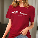 Maxbell Maxbell T Shirt for Women Summer Streetwear Soft Basic Tee for Sports Walking Travel M Red