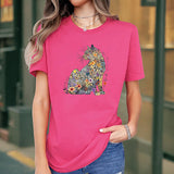 Maxbell Maxbell Women's T Shirt Summer Clothes Soft Crew Neck Shirt for Travel Office Street L Rose Pink