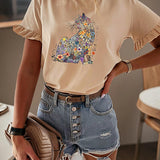 Maxbell Maxbell Womens T Shirt Summer Soft Ladies Crew Neck Tee for Commuting Travel Walking L