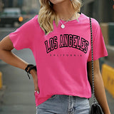 Maxbell Maxbell Women's T Shirt Summer Soft Stylish Crewneck Shirt for Vacation Trip Holiday M Rose Pink