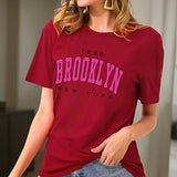 Maxbell T Shirt for Women Summer Soft Short Sleeve Top for Shopping Commuting Travel XL Red