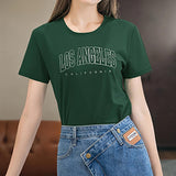 Maxbell Maxbell Womens T Shirt Summer Comfortable Crew Neck Shirt for Street Office Vacation M Green