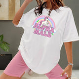 Maxbell Maxbell Womens T Shirt Summer Fashion Outfits Tee for Travel Trip Work S White