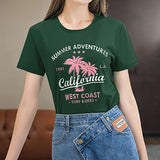 Maxbell Maxbell Women's T Shirt Summer Outfits Ladies Basic Tee Shirt for Travel Work Street XXL Green