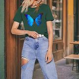 Maxbell Maxbell Women's T Shirt Summer Female Ladies Basic Tee Shirt for Hiking Sports Beach S Green