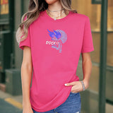 Maxbell Maxbell Womens T Shirt Summer Female Soft Crew Neck Shirt for Traveling Beach Sports XXL Rose Pink